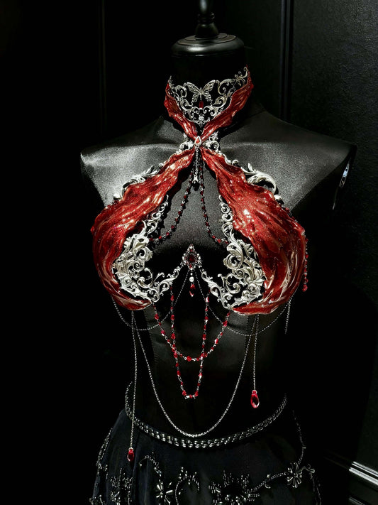 Gothic rave corset top gothic armor bustier