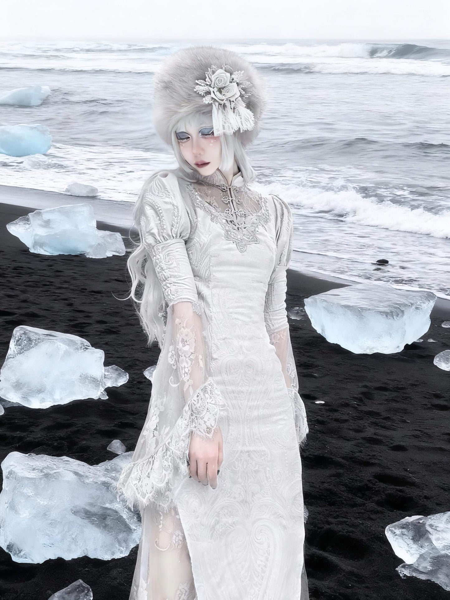 Elegant Gothic Faux Fur Winter Hat Lolita Style