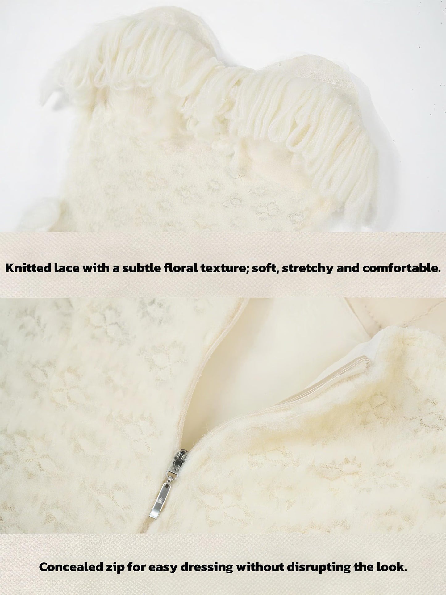 Balletcore Lace Dress Beige Romantic Vintage Ruffle Outfit