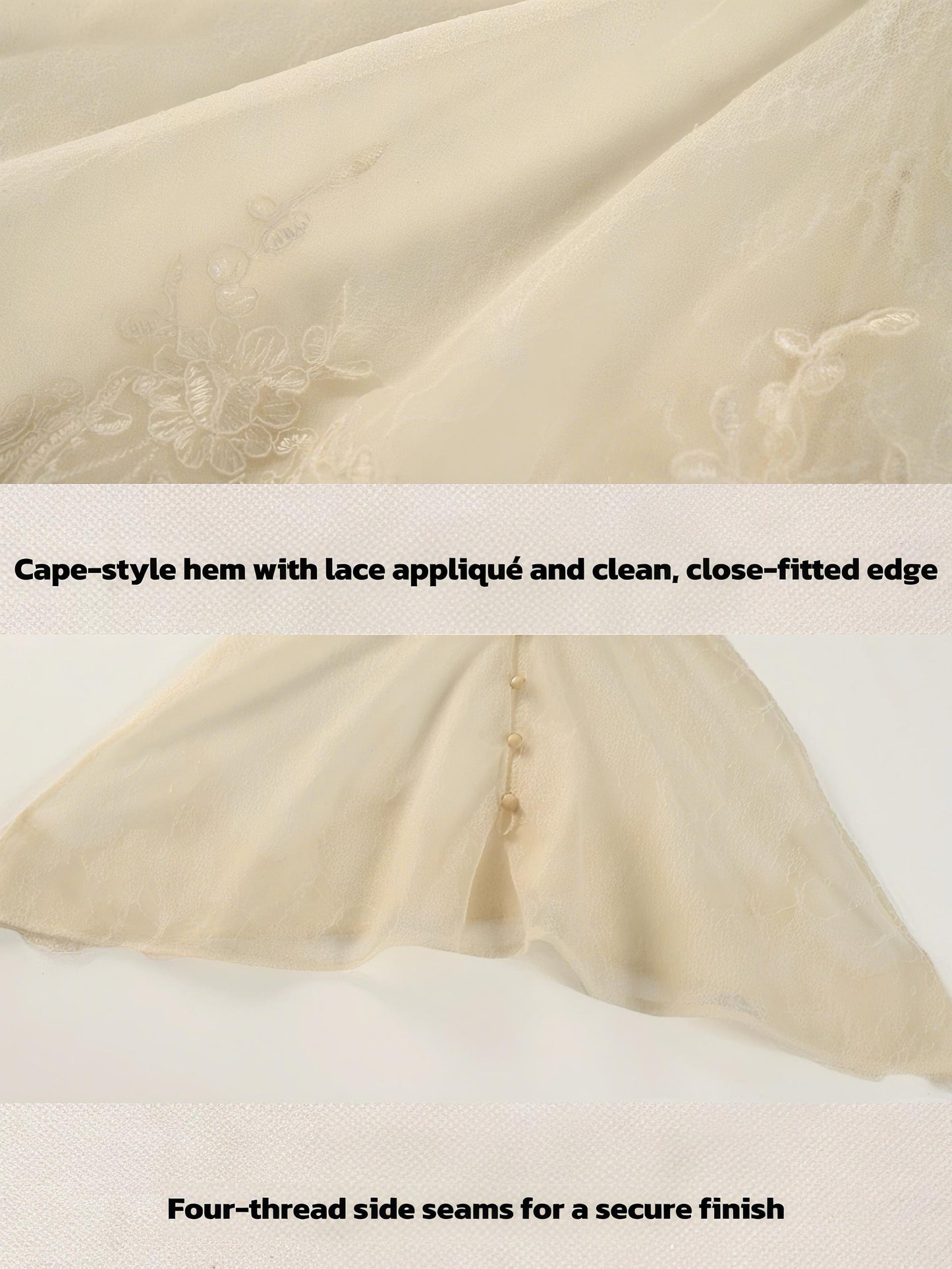 Victorian Lace Cape Top with Pearl Necklace, Sheer Gothic Lace Blouse, Antique Style Beaded Necklace, Romantic Gothic Layering Piece