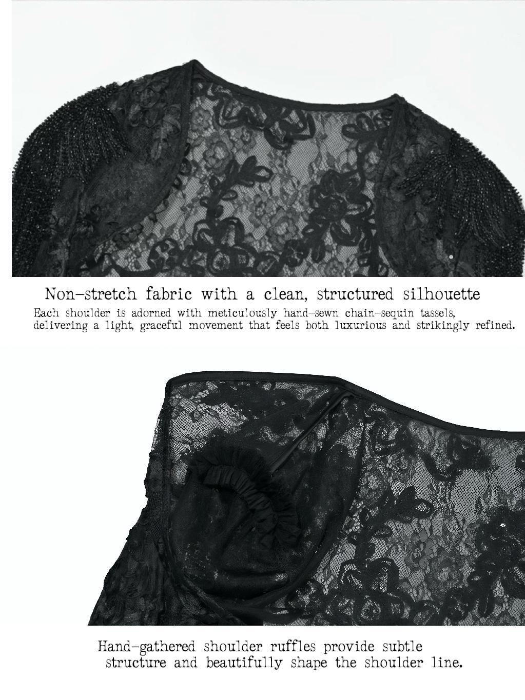 Gothic lace bolero embroidered lace shrug