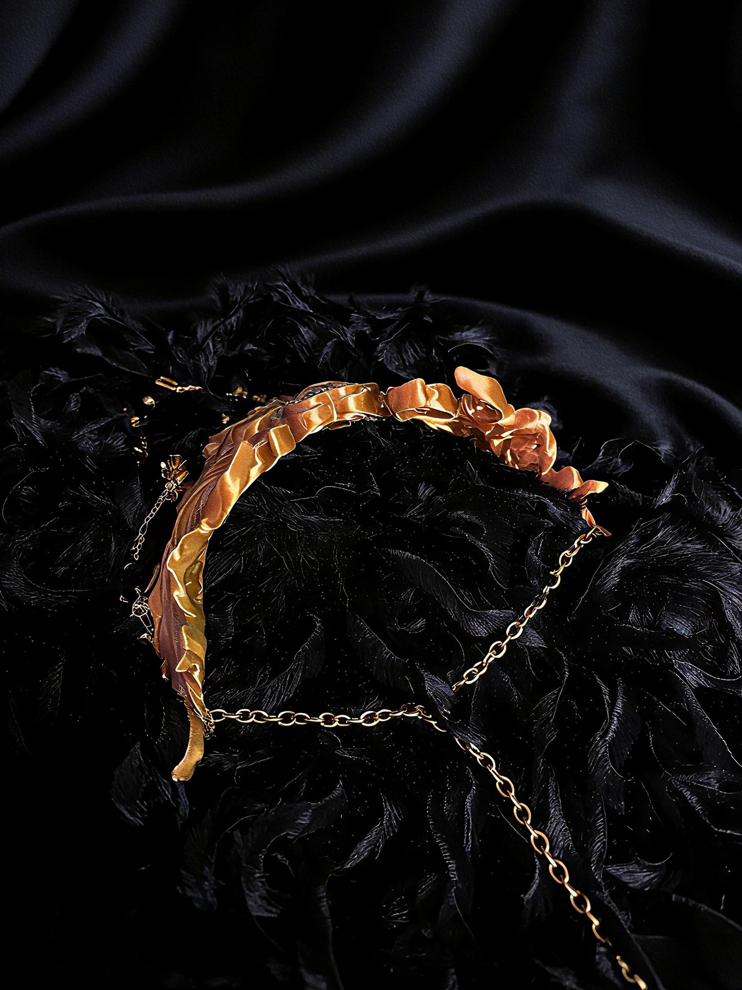 3D Printed Gothic Heart Choker Necklace, Baroque Filigree Statement Collar, Fantasy Couture Necklace, Gift for Her