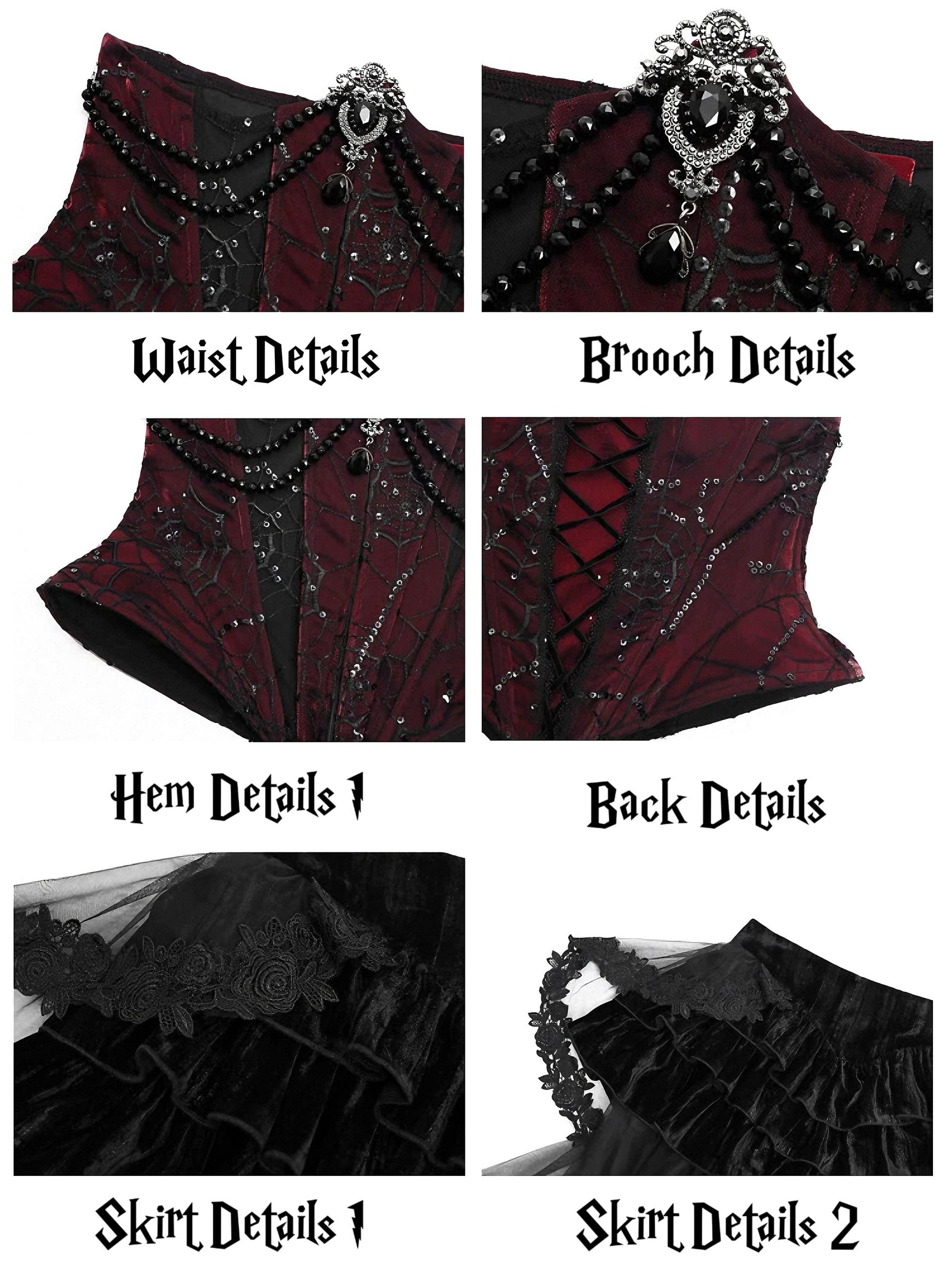 vampire corset dress set includes corset skirt outfit components