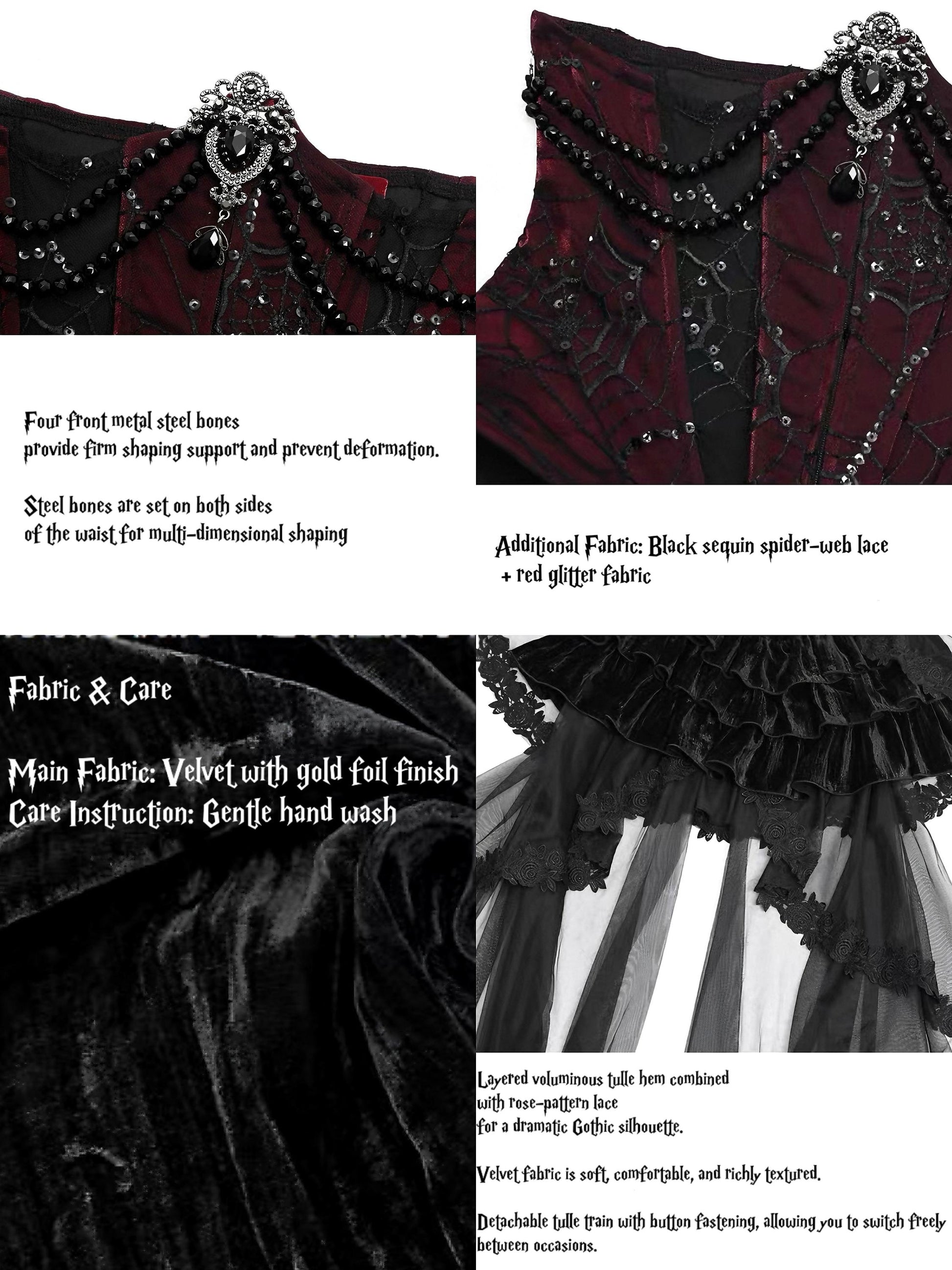 vampire corset dress fabric detail velvet lace close up texture