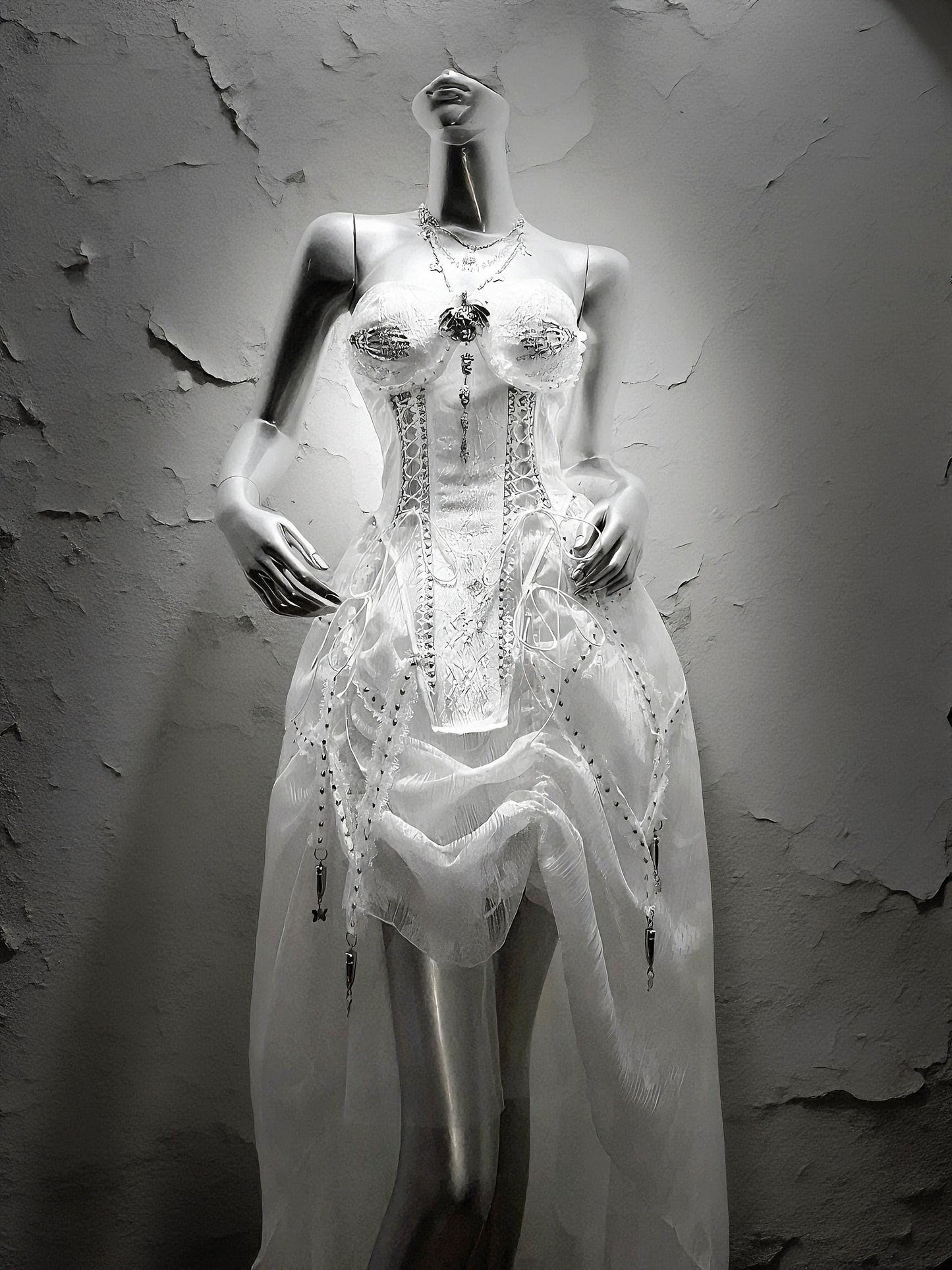 gothic bridal corset white corset full outfit dark angel bridal look