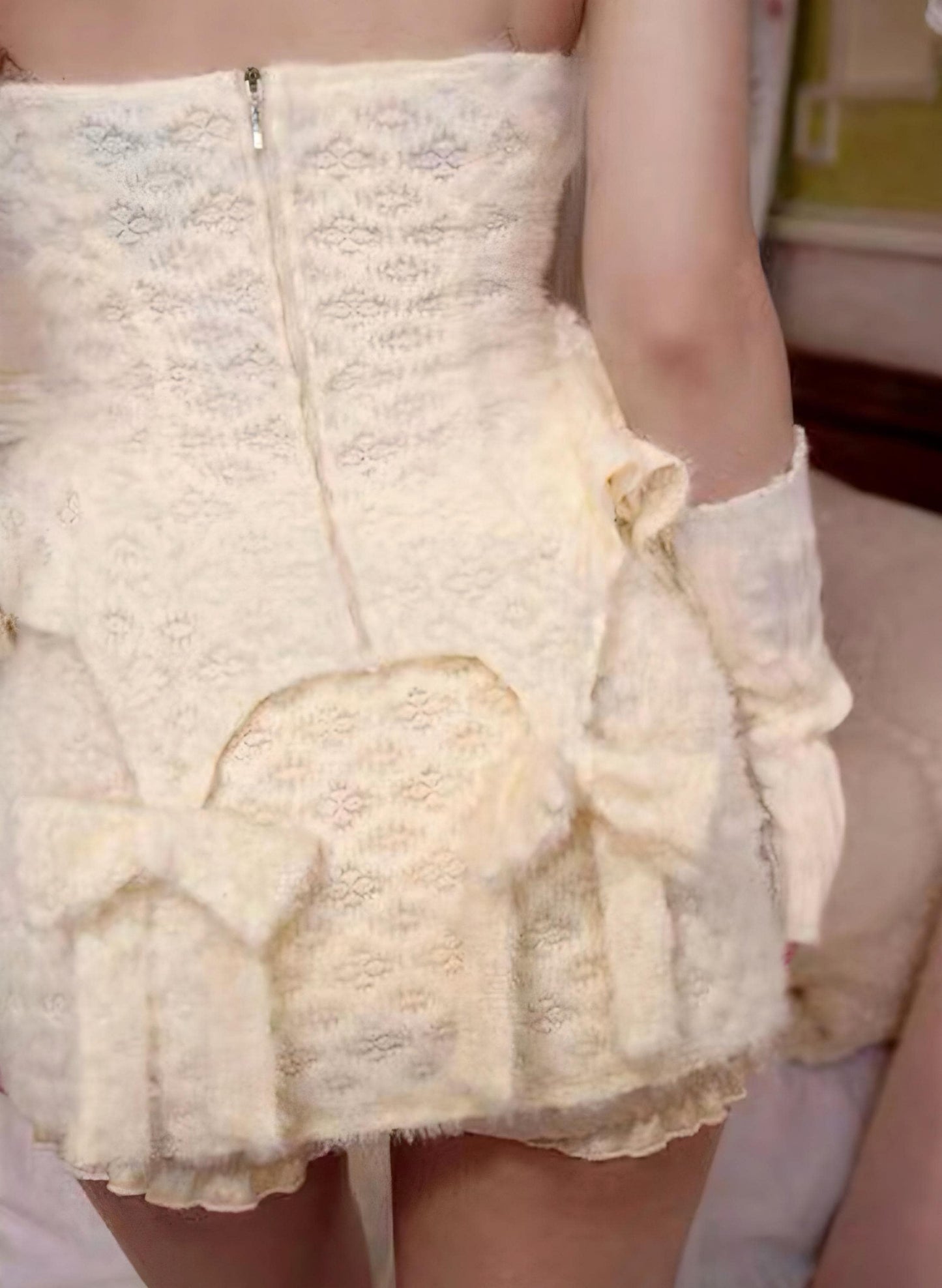 Balletcore lace dress soft knit lace detail