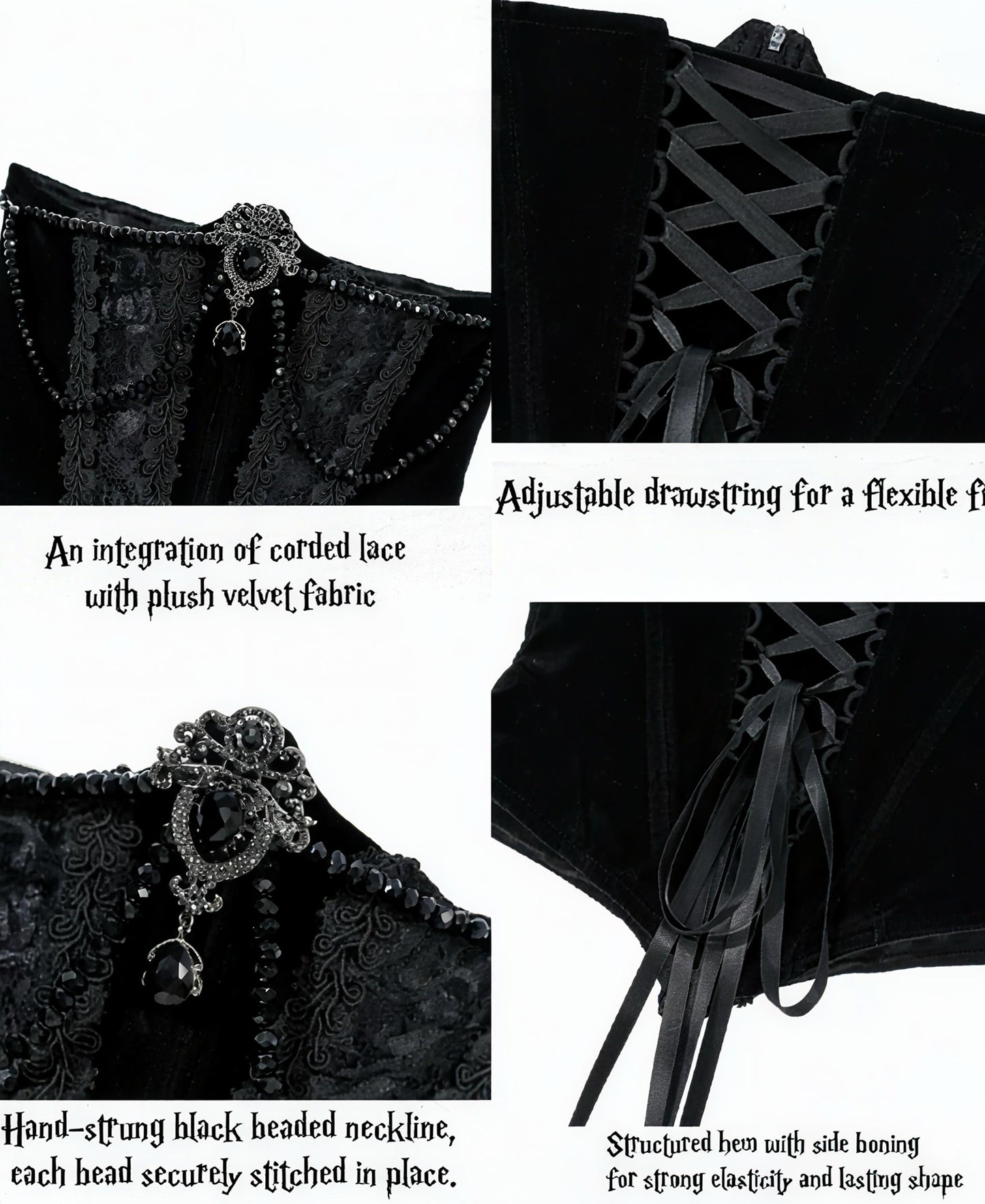 gothic corset dress fabric detail lace satin texture collage