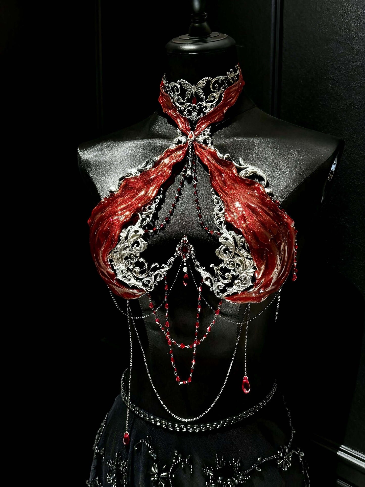 Gothic rave corset top gothic armor bustier
