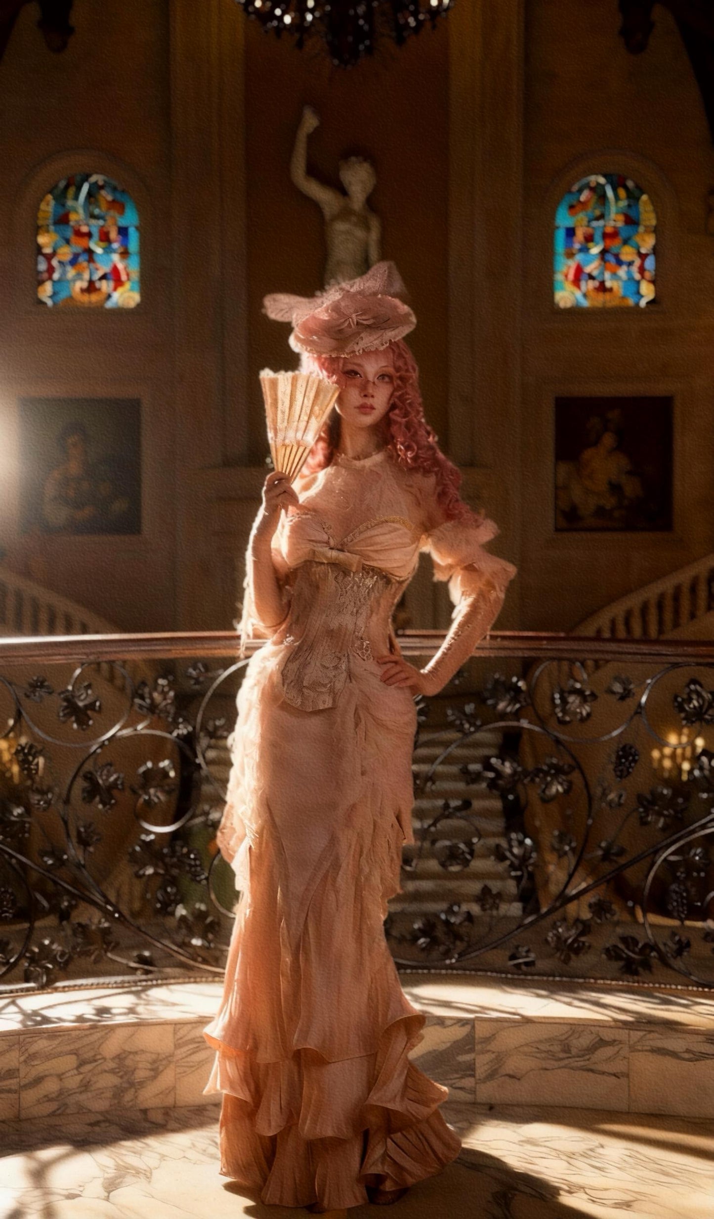 Cupid’s Whisper Rococo Corset & Dress Set | Pastel Gothic Lace Corset, Angelic Fairy Gown, Baroque Valentine Outfit, Renaissance Dress