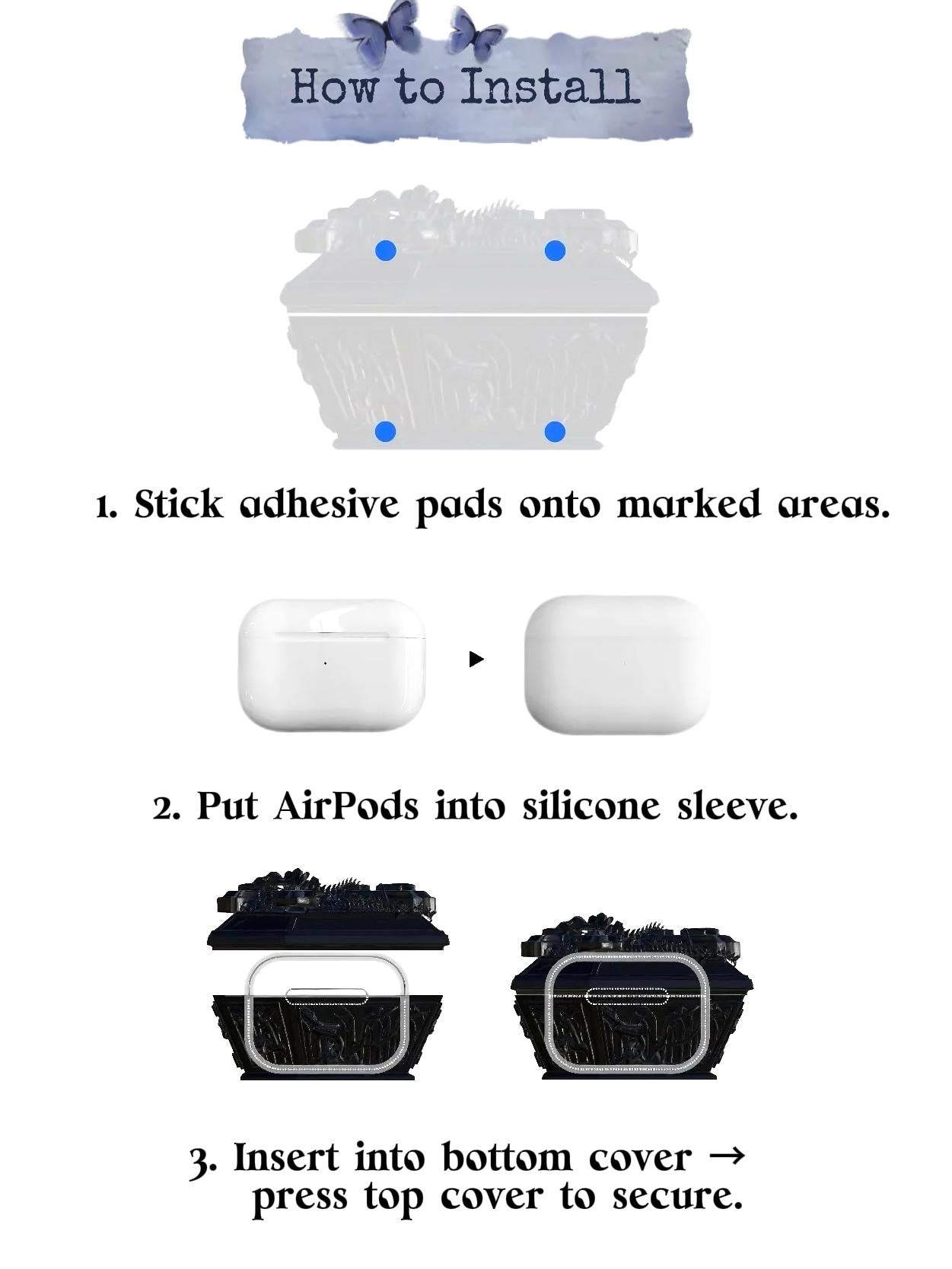 3D Printed Gothic Coffin Case ,Earphone Protective Case, Unique Dark Aesthetic Earbuds Holder