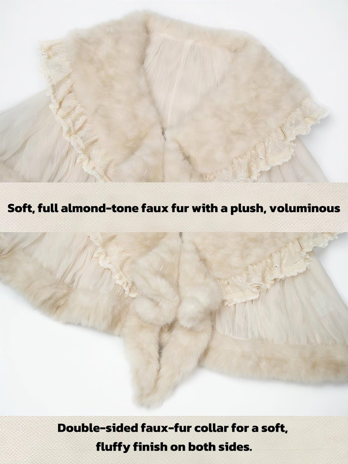 beige vintage faux fur cape victorian inspired shawl