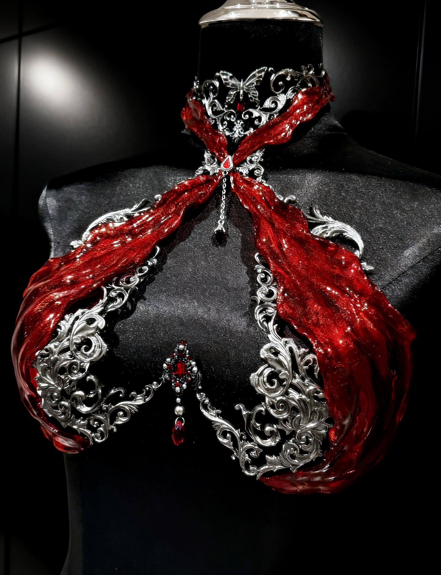 Gothic rave corset top model wearing festival outfit