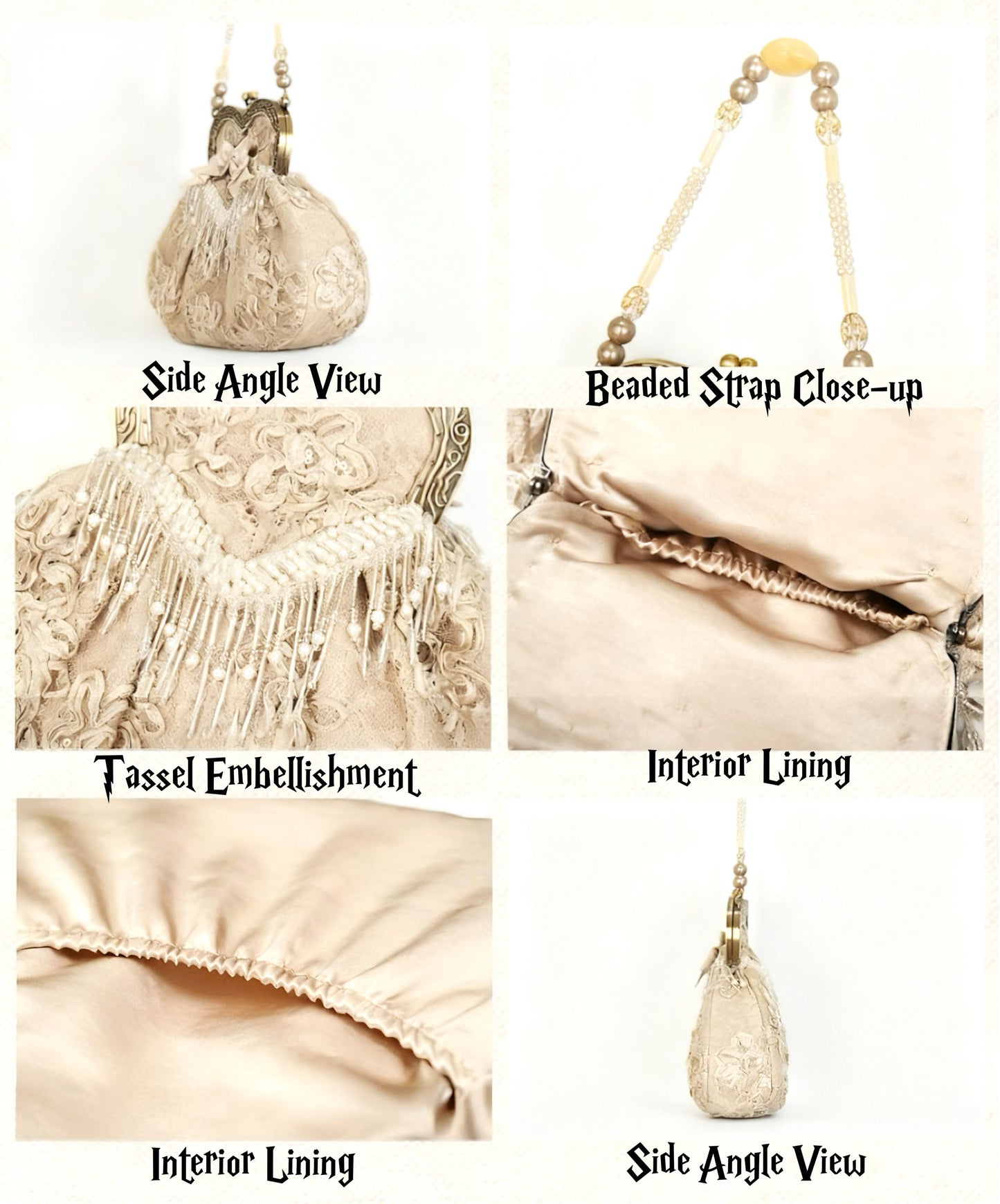 Medieal Victorian Lolita Heart Vintage Purse – Gothic Embroidered Satin Handbag with Pearls & Antique Metal Frame, Black Wedding Gift