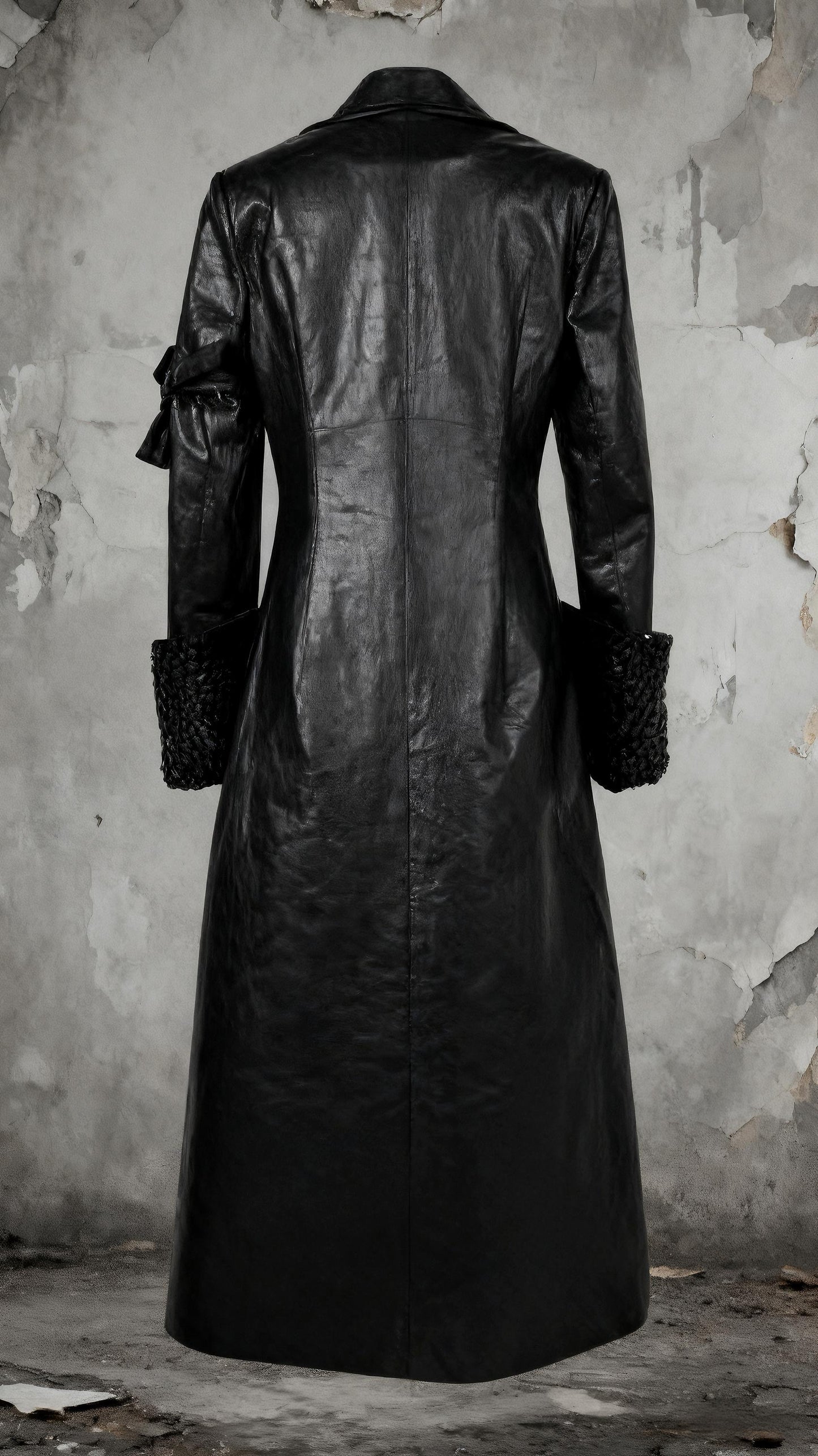 Gothic trench coat back view long coat