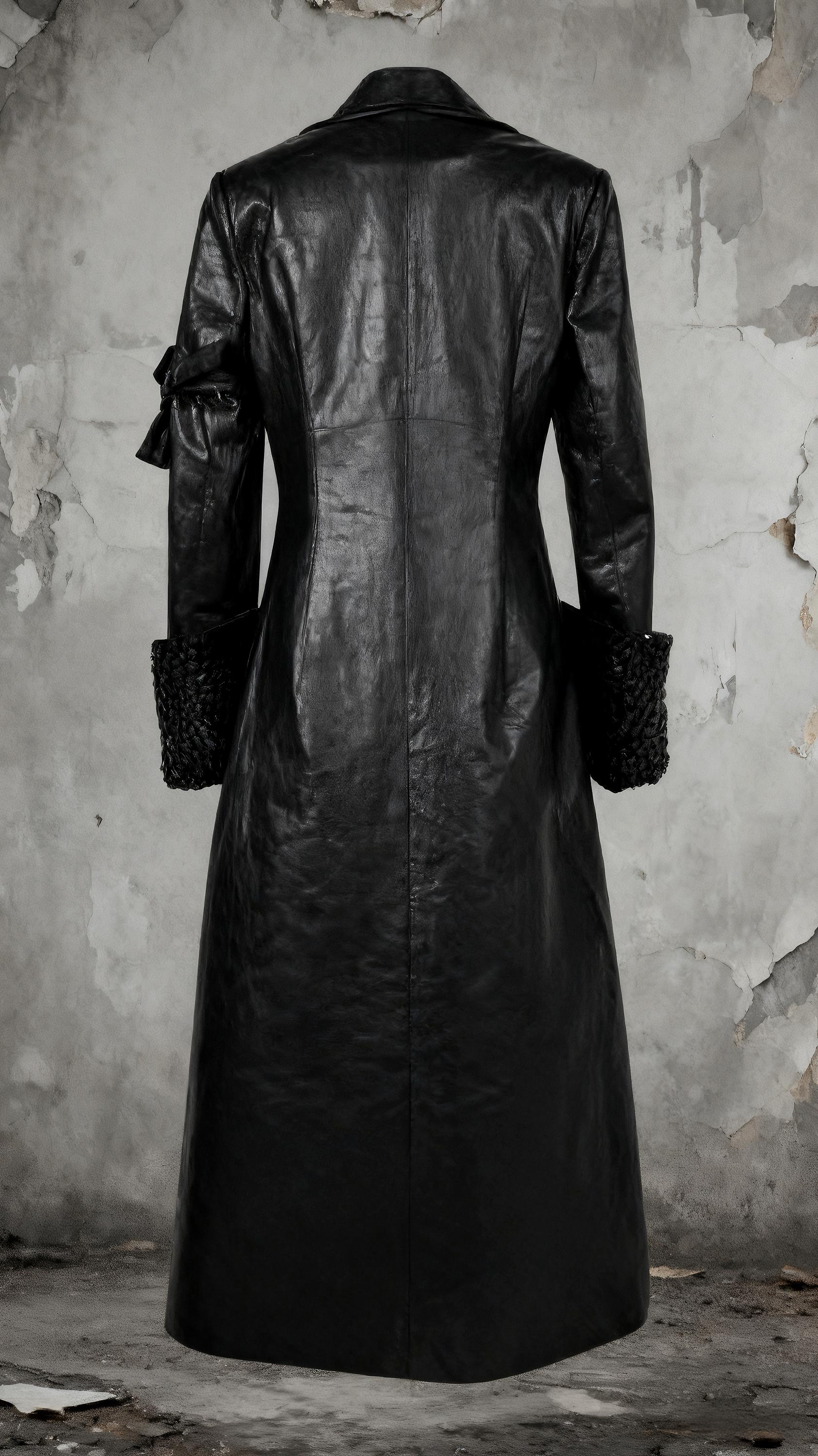 Gothic trench coat back view long coat