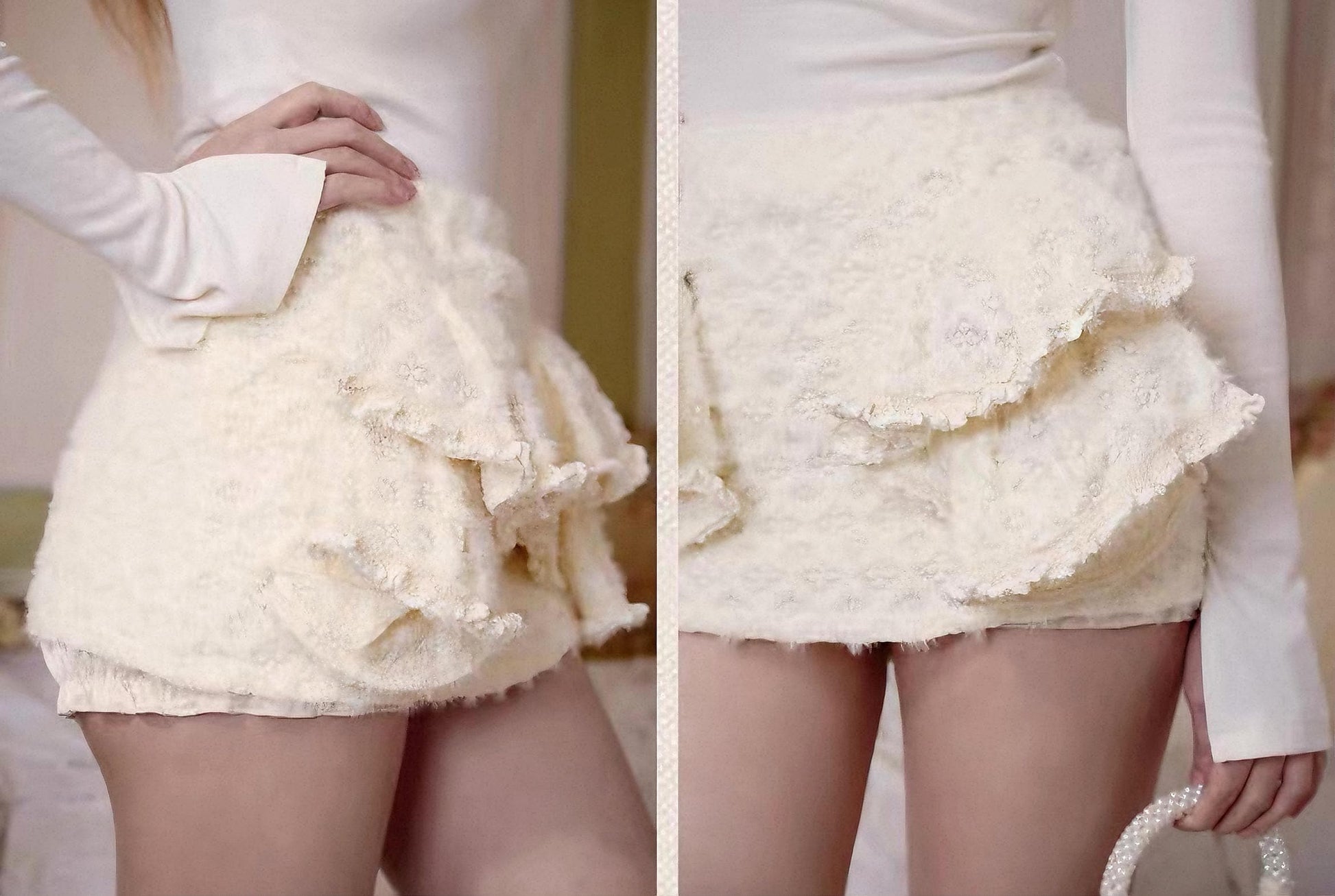 Balletcore lace dress soft knit lace detail