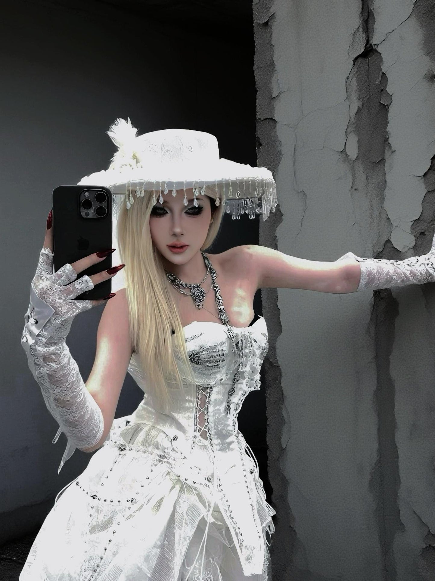 gothic bridal corset fantasy wedding outfit gothic bride look