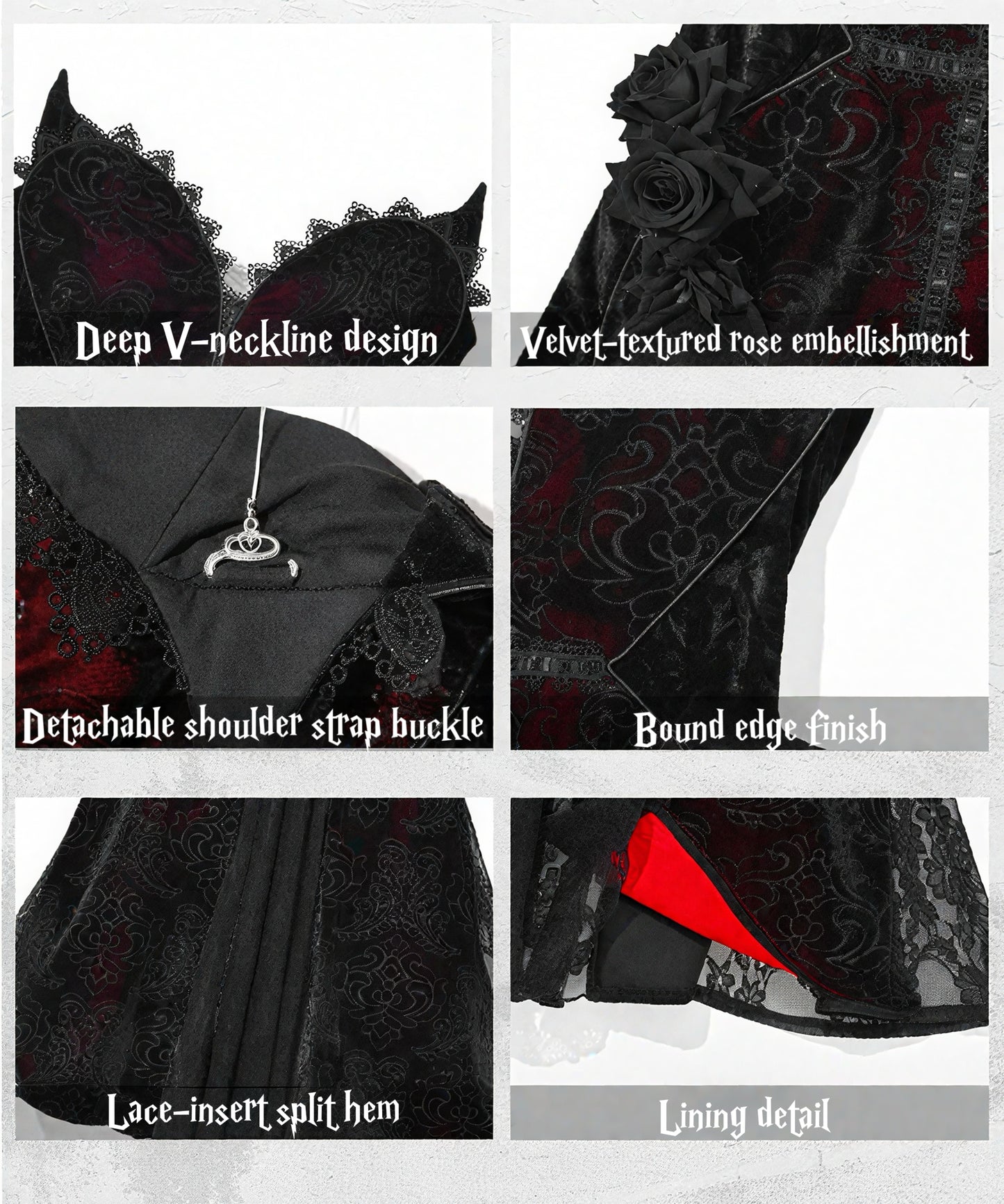 Scarlet Witch Gothic Mermaid Dress | Black Velvet Corset Gown, Dark Red Lace Evening Dress, Holiday Vampire Ball Outfit