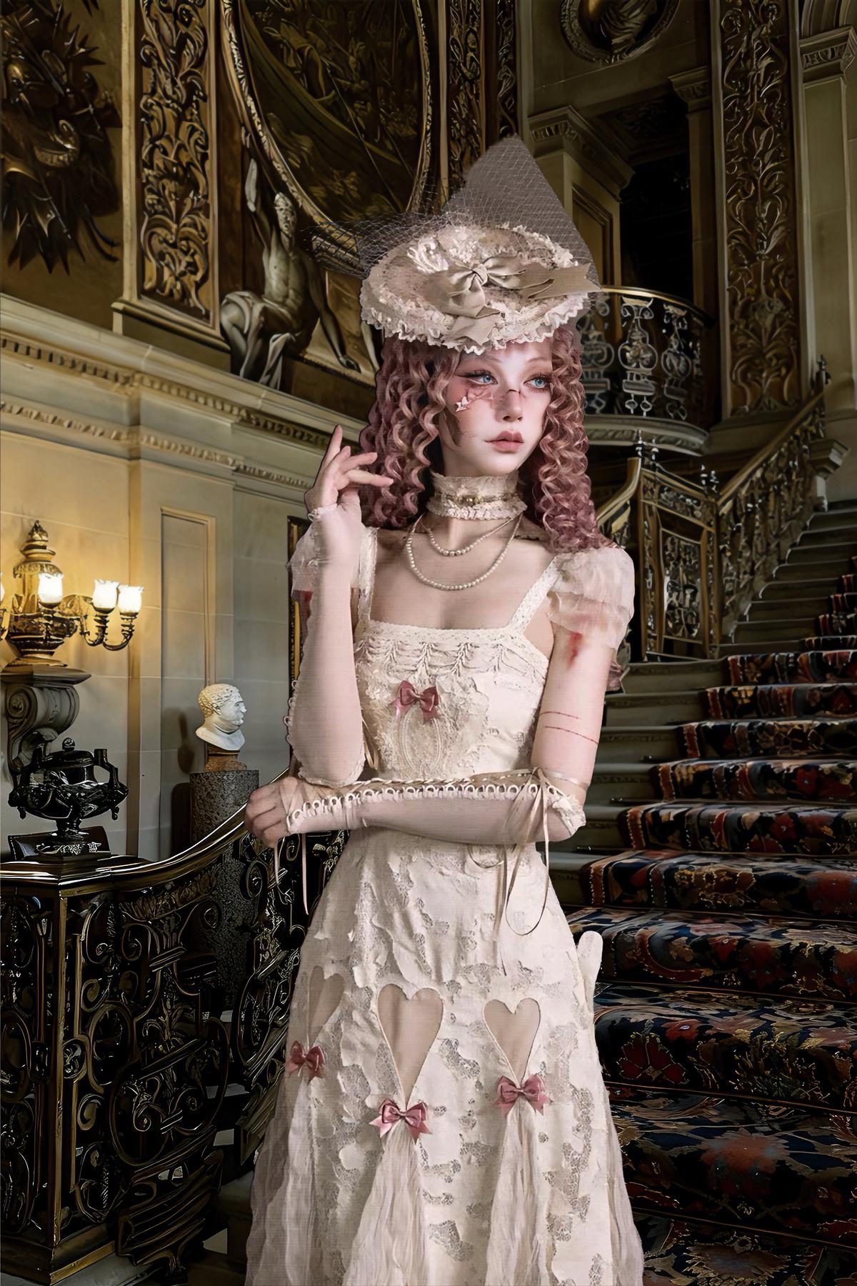 Balletcore lace dress back view romantic lace dress