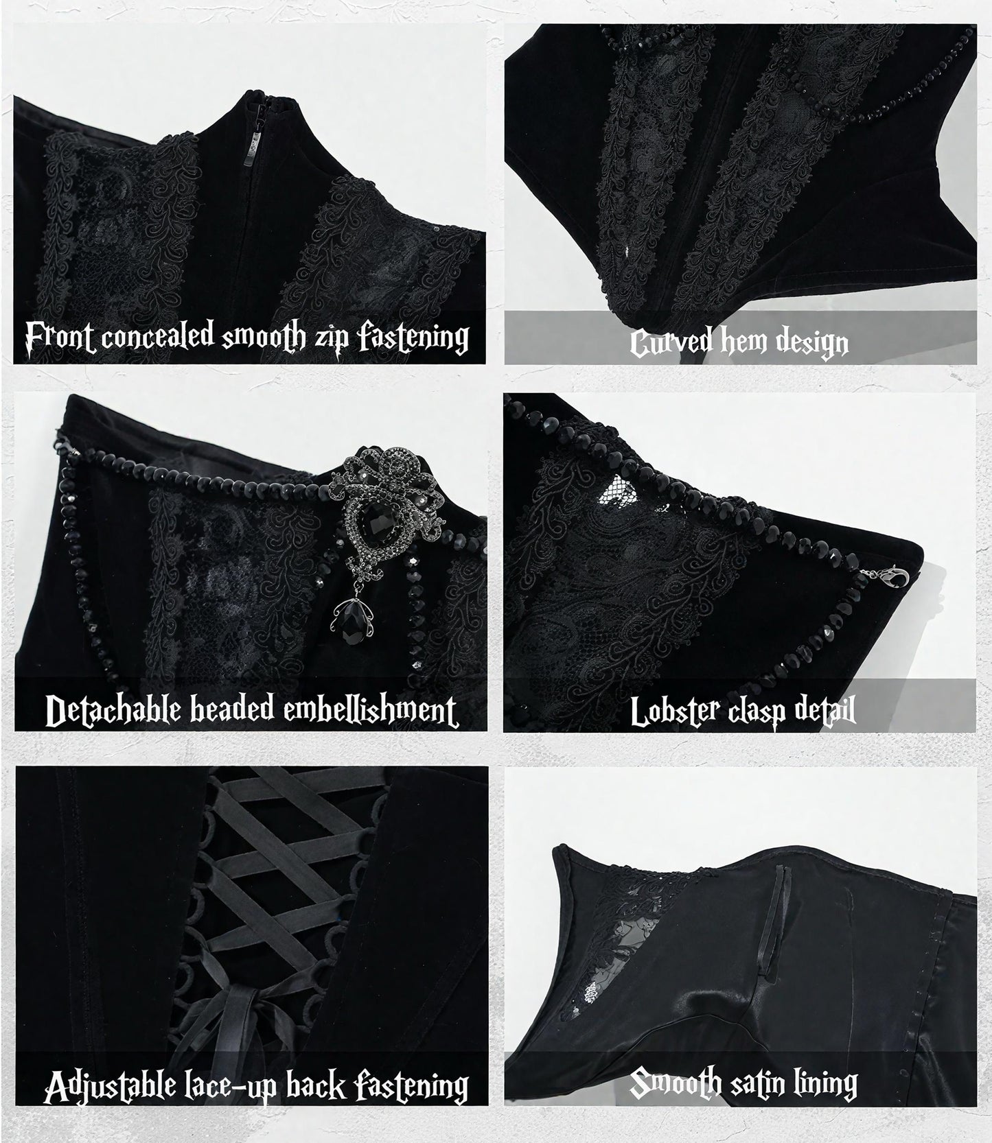 gothic corset dress corset boning structure lace up detail