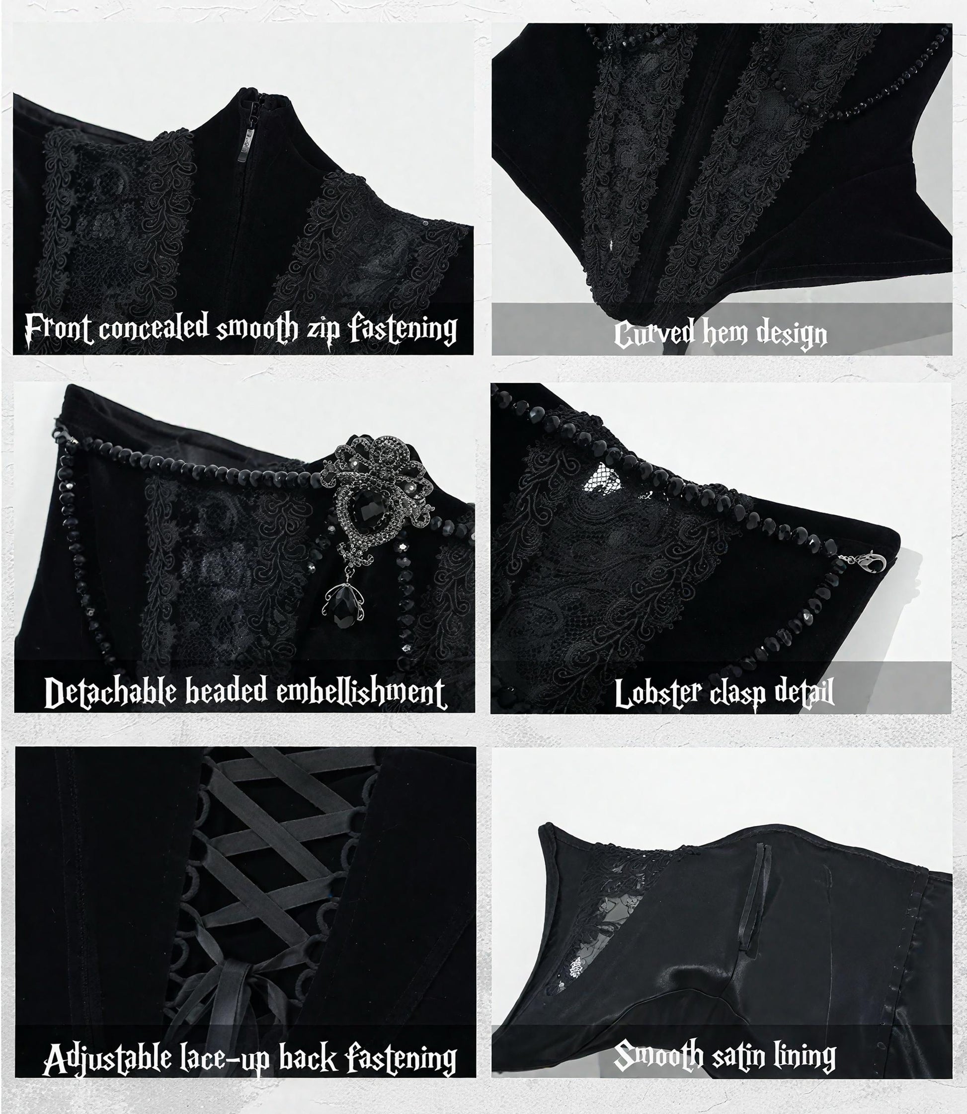 gothic corset dress corset boning structure lace up detail