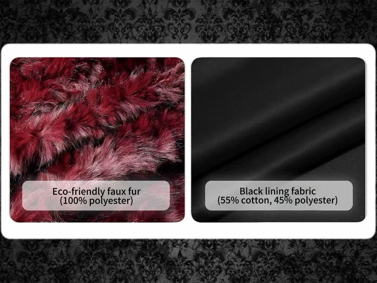 Crimson Duchess Faux Fur Shawl | Gothic Holiday Outwear, Vintage Red Wrap Coat for Christmas Party, Winter Ball & New Year Gala
