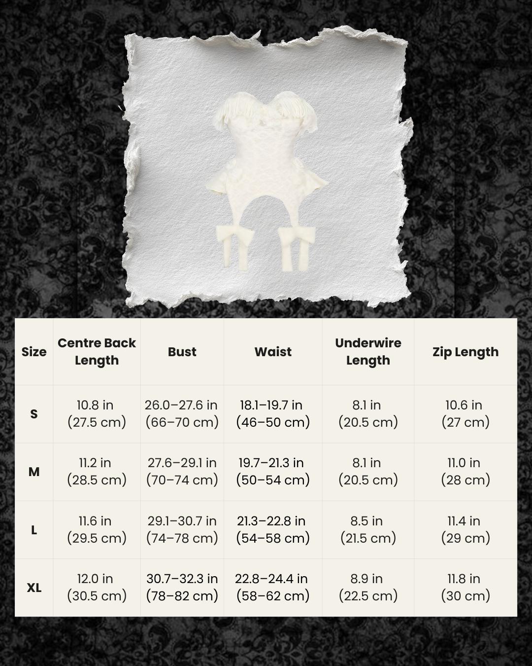 balletcore lace dress size chart measurements