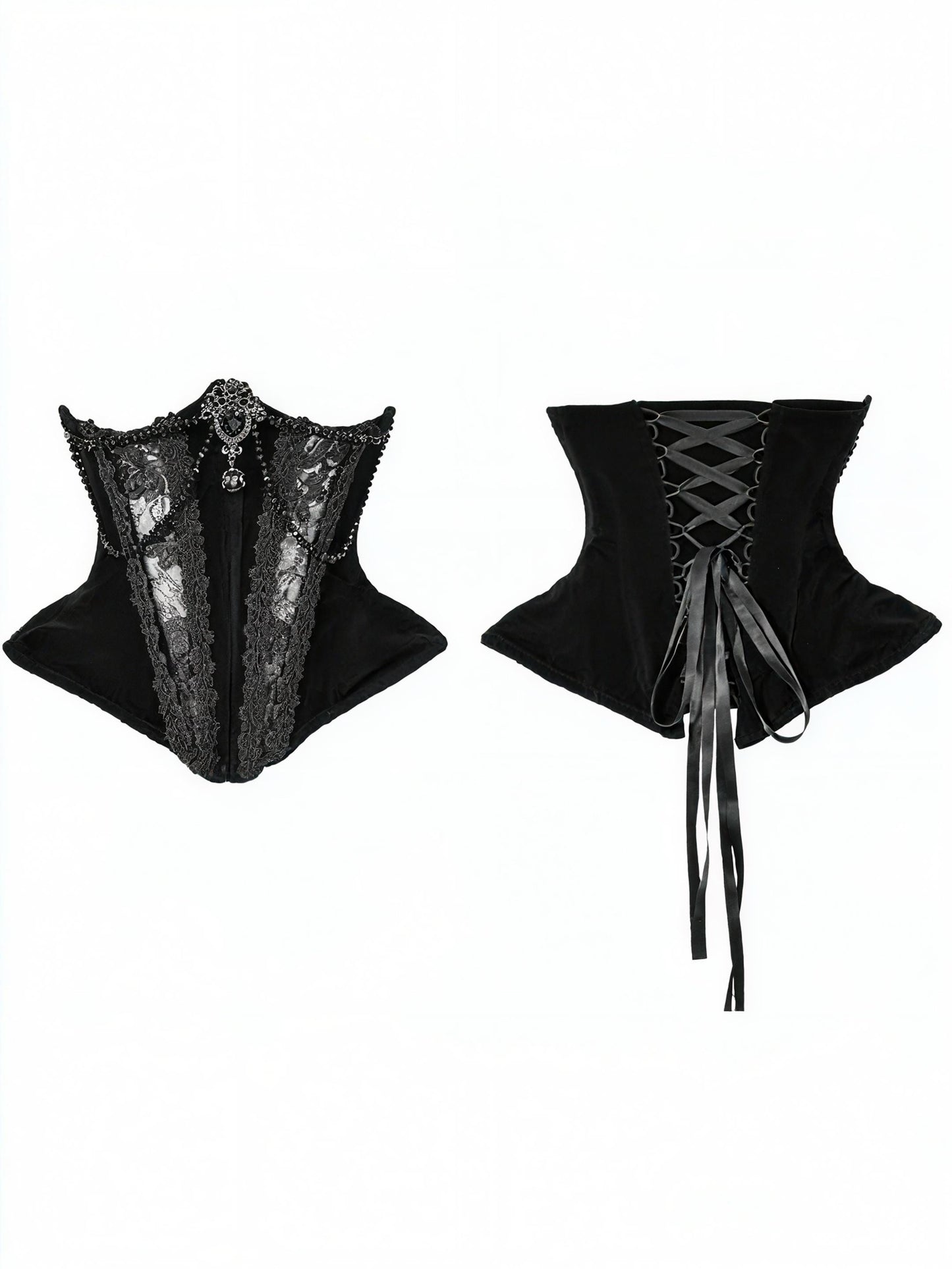 gothic corset dress 4 piece set flat lay corset top skirt outfit