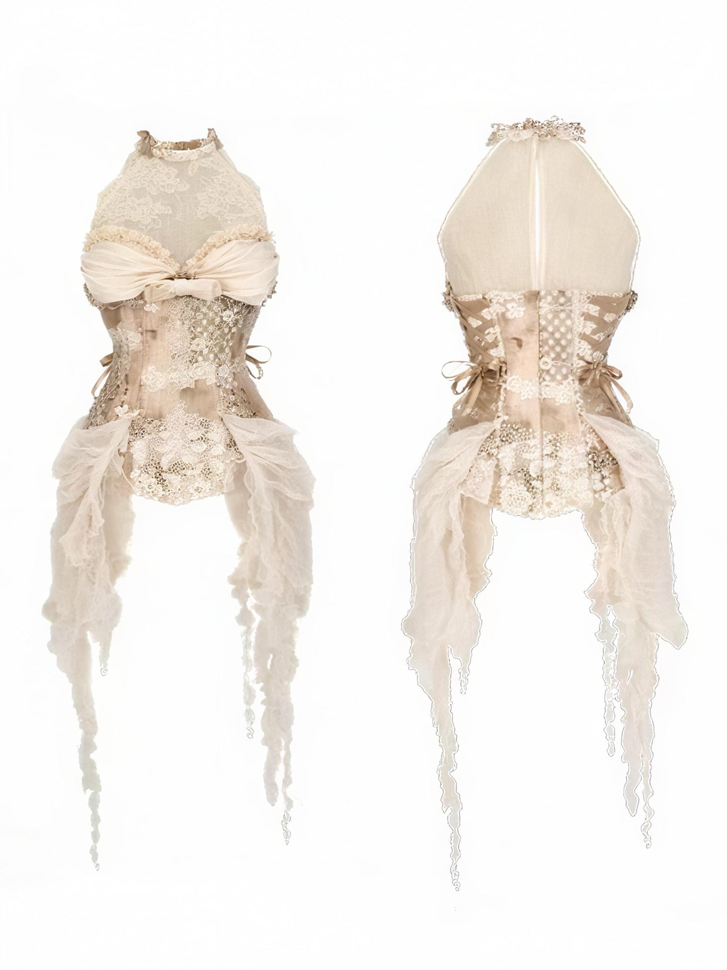 Cupid’s Whisper Rococo Corset & Dress Set | Pastel Gothic Lace Corset, Angelic Fairy Gown, Baroque Valentine Outfit, Renaissance Dress