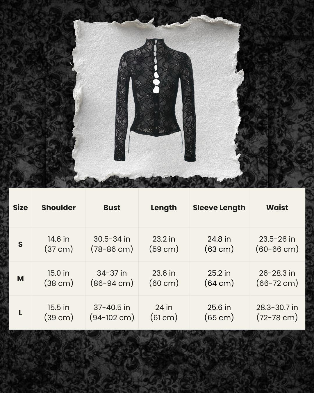 Gothic Black Lace Convertible Sheer Blouse, 2-Way Sheer Corset-Inspired Top, Long Sleeve or Sleeveless Camisole, Grunge Darkwear
