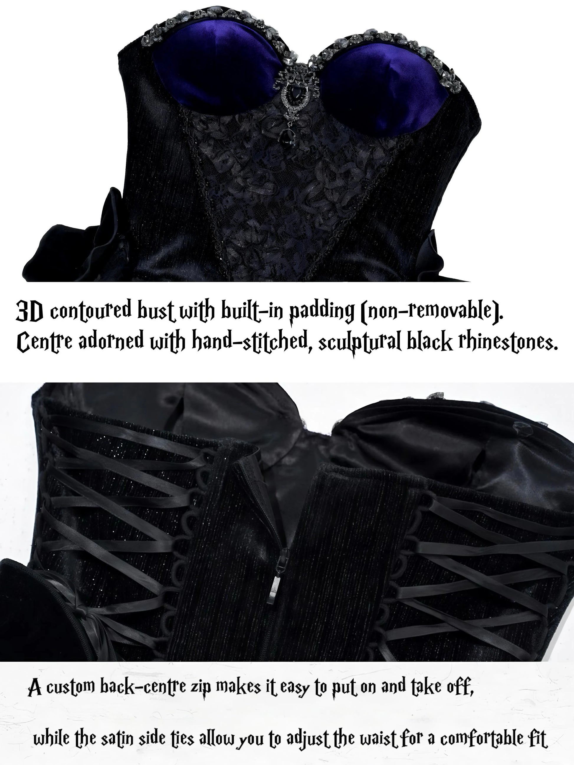 purple gothic corset dress accessory set black gothic outfit details