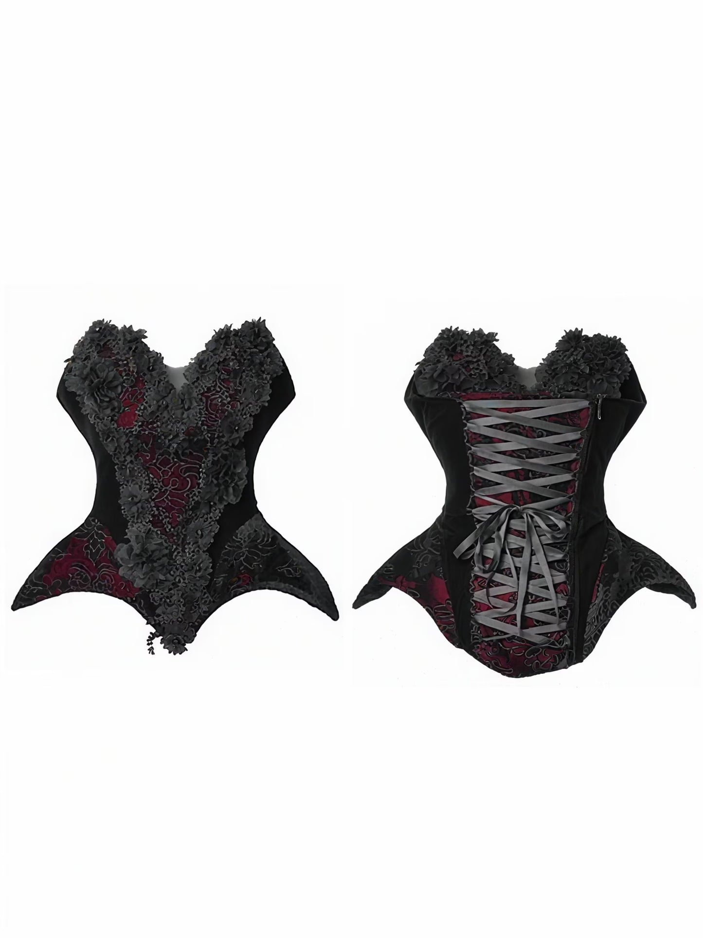 gothic velvet corset dress corset top set flat lay black gothic outfit