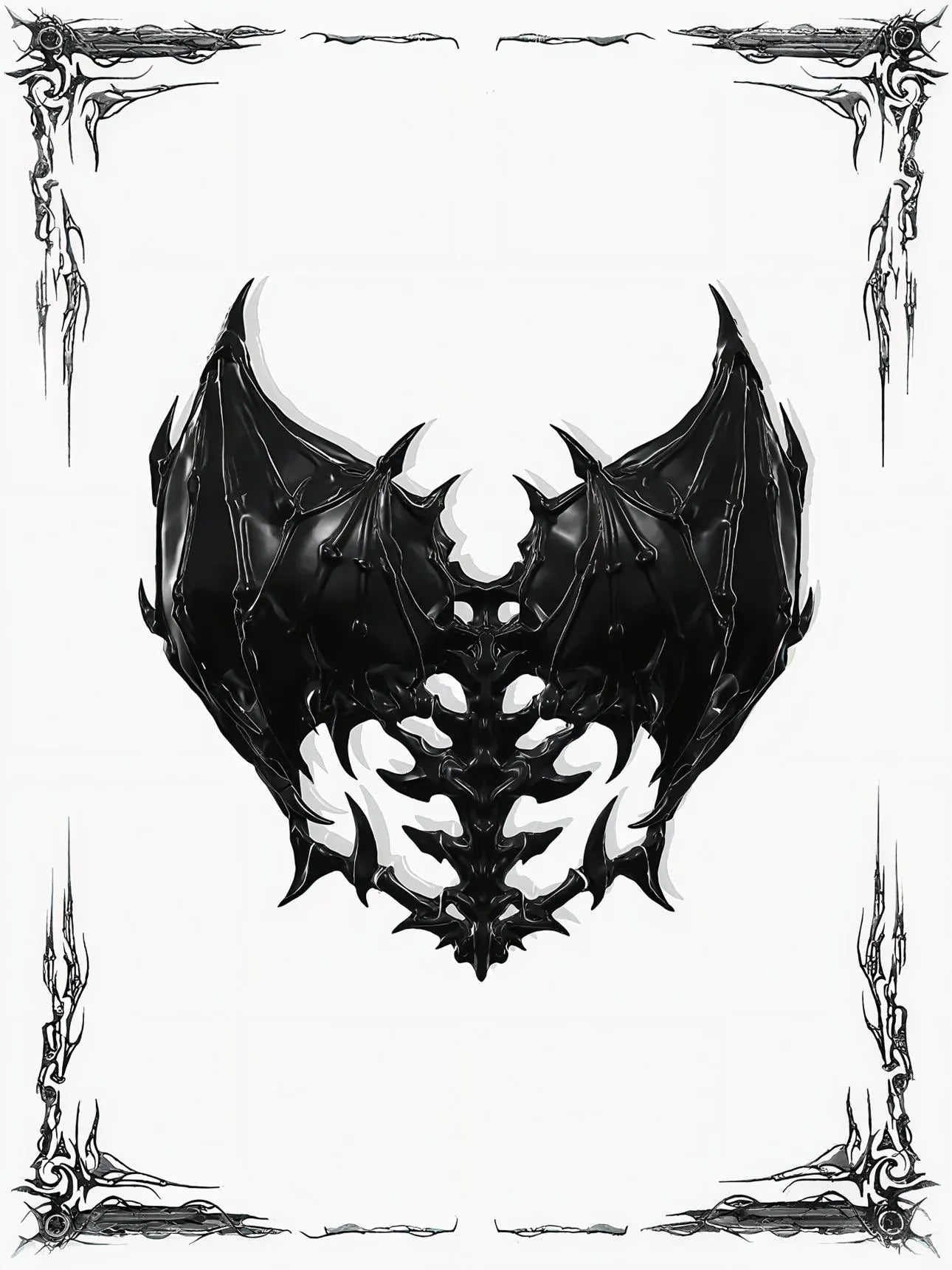 gothic spine corset flat lay front view skeleton armor design