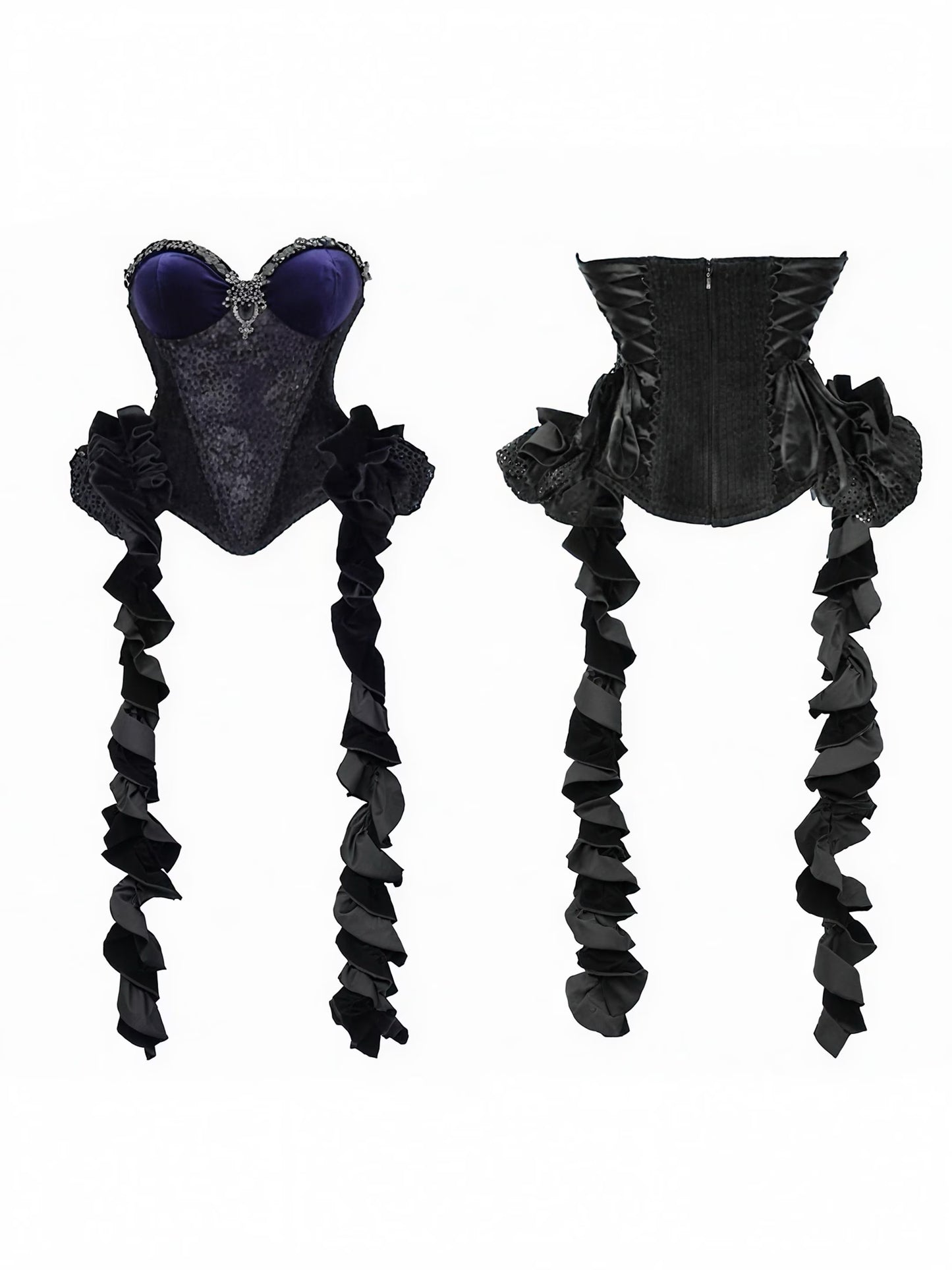 purple gothic corset dress accessories set black gothic outfit pieces