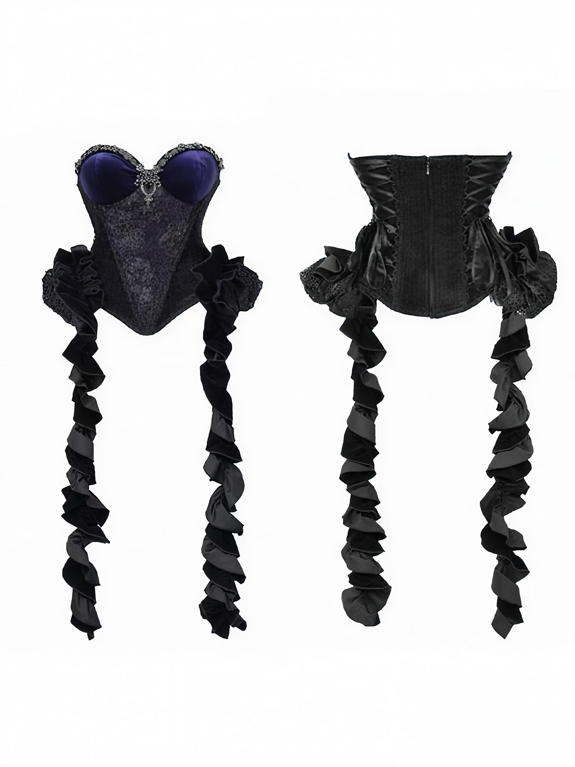 purple gothic corset dress accessories set black gothic outfit pieces