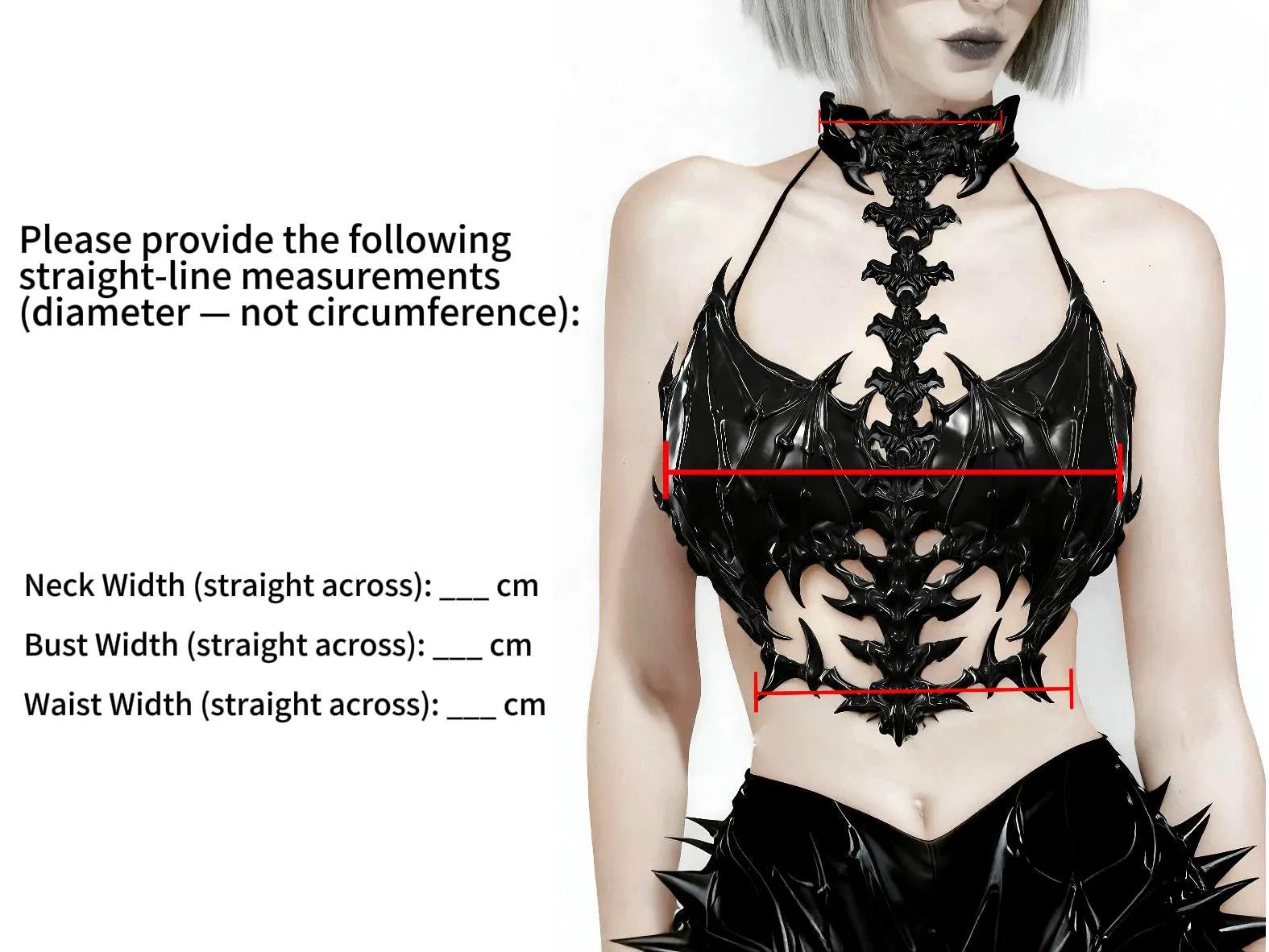 gothic spine corset product details collage material and structure guide