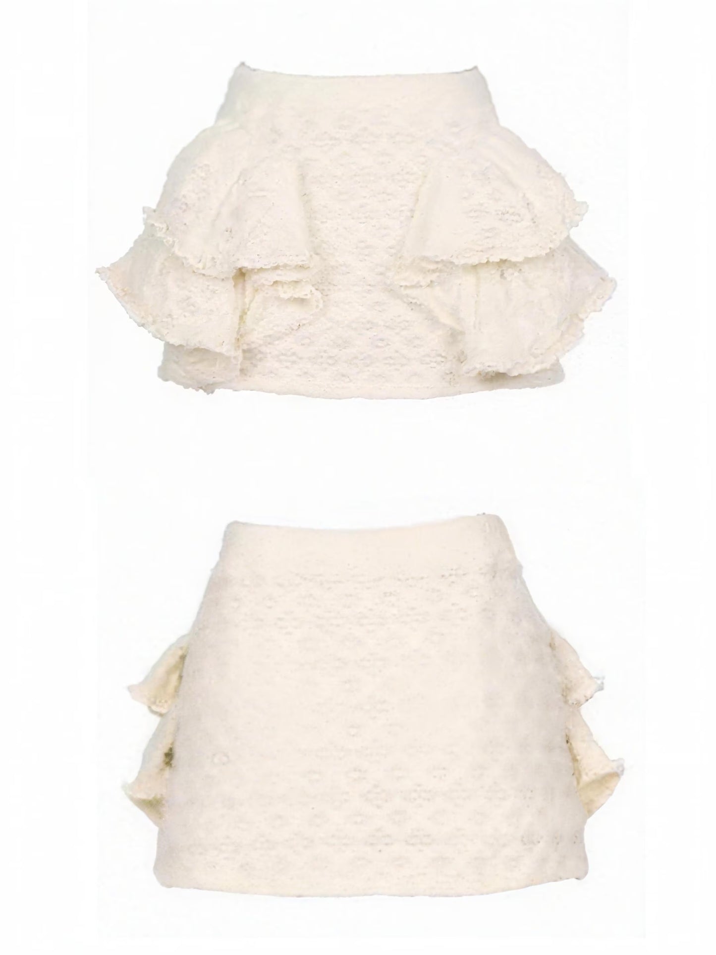Balletcore lace dress ruffle skirt detail