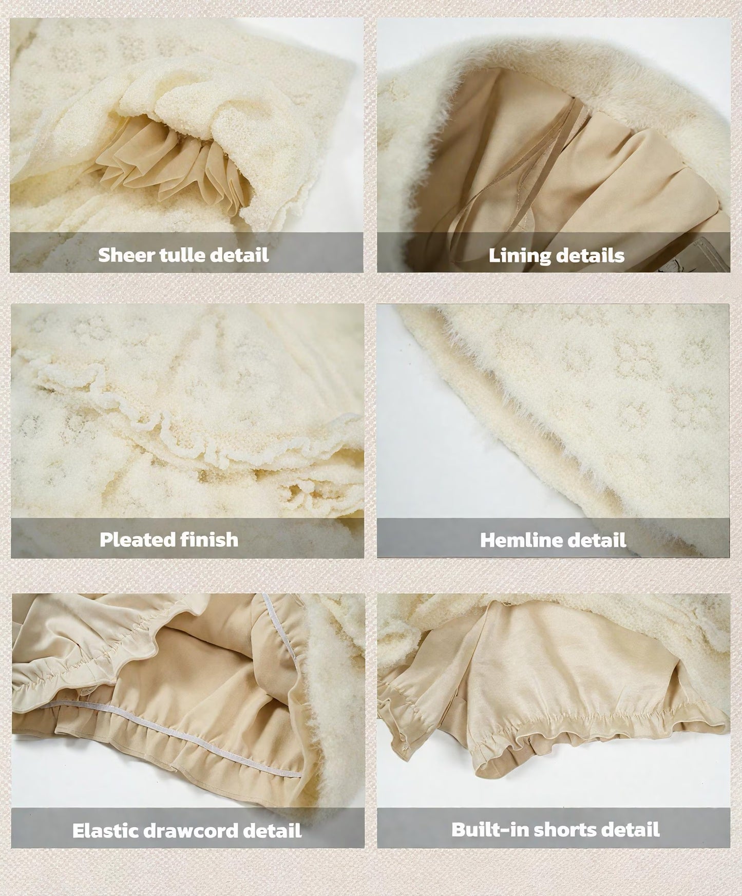 Balletcore Lace Dress Beige Romantic Vintage Ruffle Outfit